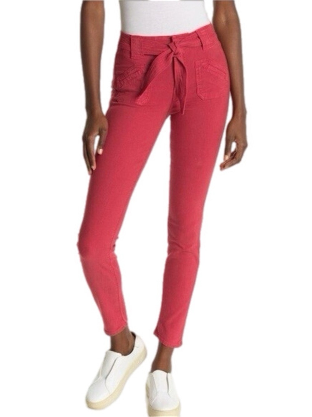 MOTHER The Tie Patch Looker Skinny Jeans In Fruit Punch Red Size 28